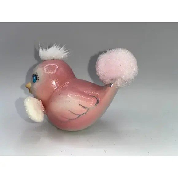 Vintage Pink Love Bird Glitter Mohawk Easter Bunny Ears Bow Tie Price OMG OOAK - Picture 12 of 16